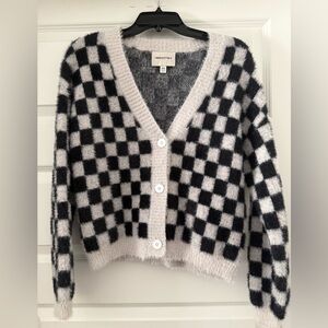 Industry Black & White Checkered Women's Crop Sweater M